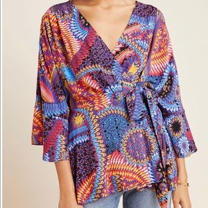 Anthro Maeve Elly Wrap Blouse